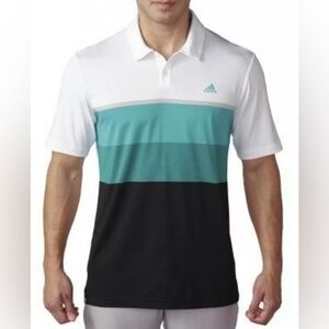 Adidas Climacool Colorblock Striped Golf Polo Shirt-Mens XL- Performance Outdoor